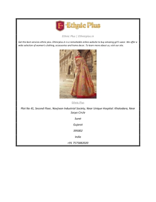 Ethnic Plus | Ethnicplus.in