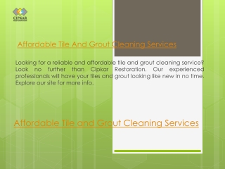 Affordable Tile And Grout Cleaning Services  Cipkarrestoration.ca