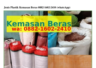 Jenis Plastik Kemasan Beras