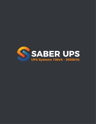 SABER UPS - UPS Systems 10kVA - 2000kVA