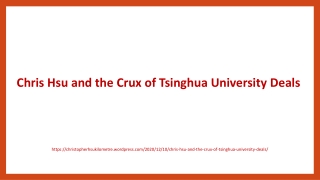 Chris Hsu and the Crux of Tsinghua University Deals