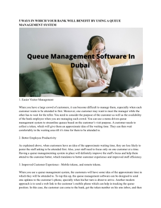 Queue Management Software In Dubai