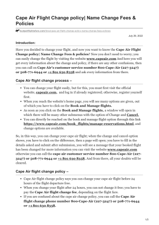 Cape Air Flight Change policy Name Change Fees amp Policies
