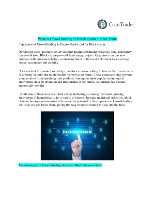 What Is Crowdfunding In Blockchains?