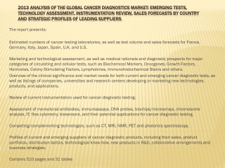 2013 Analysis of the Global Coagulation Testing Market: Emer