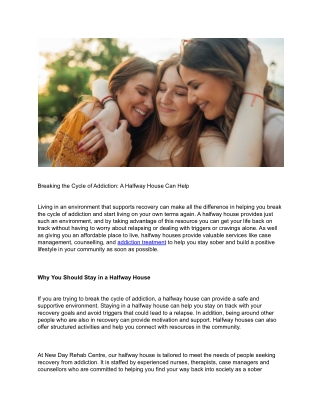 Breaking the Cycle of Addiction_ A Halfway House Can Help