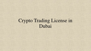 Crypto Trading License in Dubai