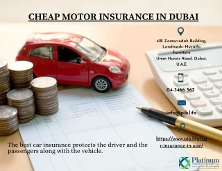 Cheap Motor Insurance in Dubai