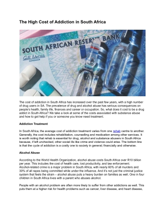 The High Cost of Addiction in South Africa