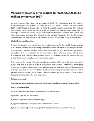 variable frequency drive market