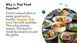 Why is Thai Food Popular