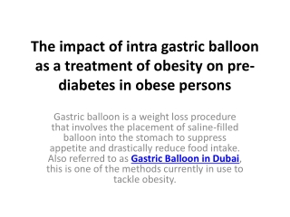 Gastric baloonin dubai