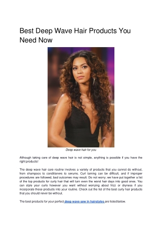 Best Deep Wave Hair Products You Need Now