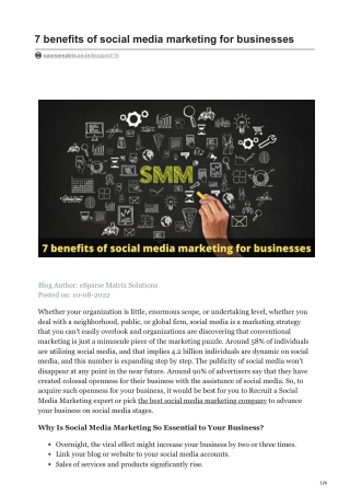 7 benefits of social media marketing for businesses