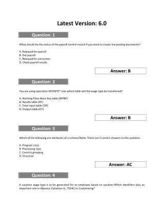 Download SAP C_HCMPAY2203 PDF Free Download Training Kit