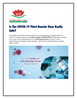 Is The COVID-19 Third Booster Dose Really Safe?
