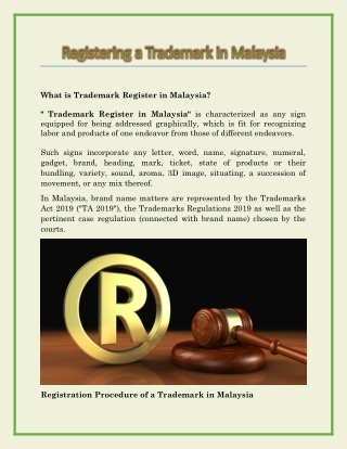 Registering A Trademark In Malaysia