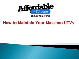 How to Maintain Your Massimo UTVs ?