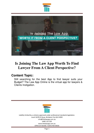 Is Joining The Law App Worth To Find Lawyer From A Client Perspective