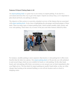 Features Of Airport Parking Deals In UK