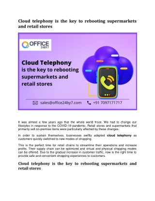 Cloud telephony is the key to rebooting supermarkets and retail stores