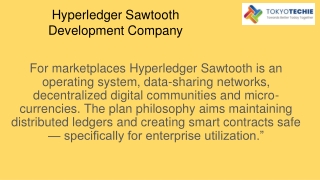 Hyperledger Sawtooth Development Company | Blockchain Sawtooth