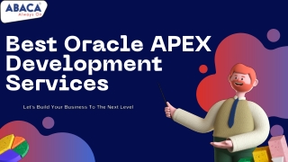 Best Oracle APEX Development Services