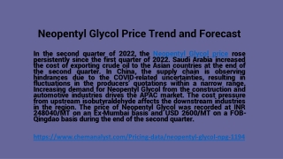 Neopentyl Glycol pricing Trend and Forecast