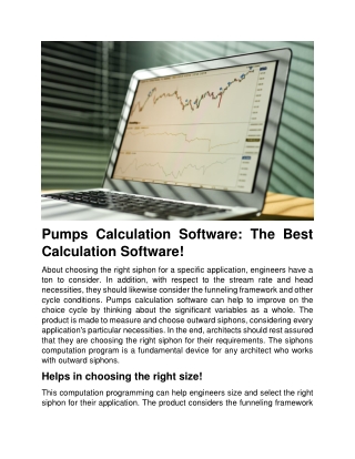 Pumps Calculation Software The Best Calculation Software