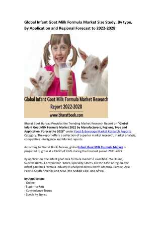Global Infant Goat Milk Formula Market Research Report 2022-2028