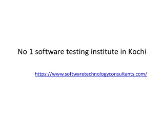 No 1 software testing institute in Kochi