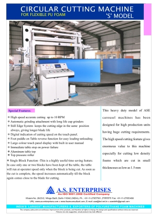 Circular Cutting Machine (Superior) | Vertical foam Cutting Machine