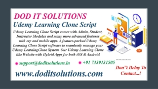 Best Online Udemy Clone Script - DOD IT SOLUTIONS