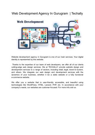 web development agency in Gurugram  _ Techally