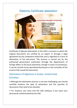 Diploma Certificate Attestation