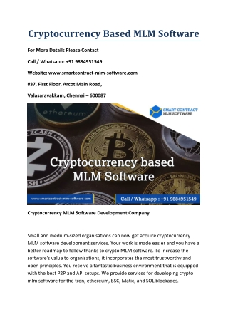 Cryptocurrency Based MLM Software