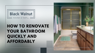 How To Renovate Your Bathroom Quickly And Affordably