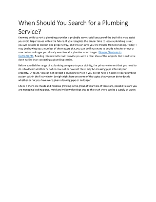 When Should You Search for a Plumbing Service.docx