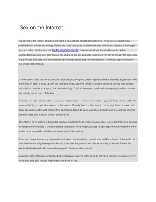 Sex on the Internet
