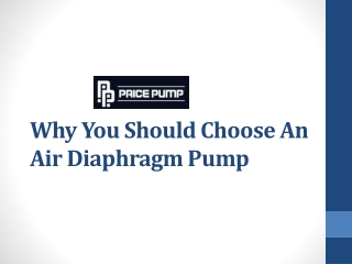 Why You Should Choose An Air Diaphragm Pump