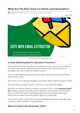1What Are The Best Tools For Email Lead Generation