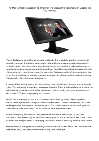 TheMostEffectiveLocationToUncoverTheCapacitiveTouchscreenDisplayViaTheInternet