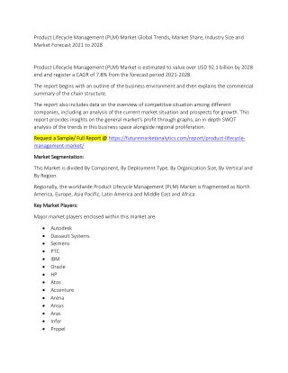 Product Lifecycle Management (PLM) Market Trends, Market Share, Industry Size, Growth, and Market Forecast 2021 to 2028