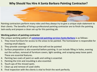 Why Should You Hire A Santa Barbara Painting Contractor?