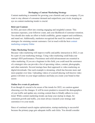 content marketing strategy 2022