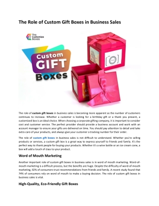 The Role of Custom Gift Boxes in Business Sales
