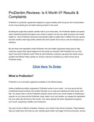 ProDentim Reviews, Is It Worth It, Results & Complaints