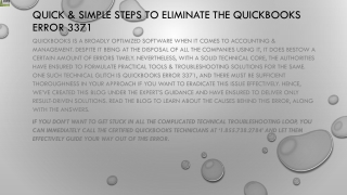 Easily fix QuickBooks Error 3371 with the help of these steps