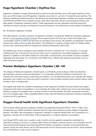 A Step-by-Step Guide to large hyperbaric oxygen chambers