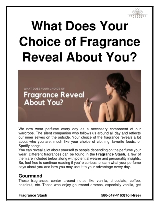 What Does Your Choice of Fragrance Reveal About You